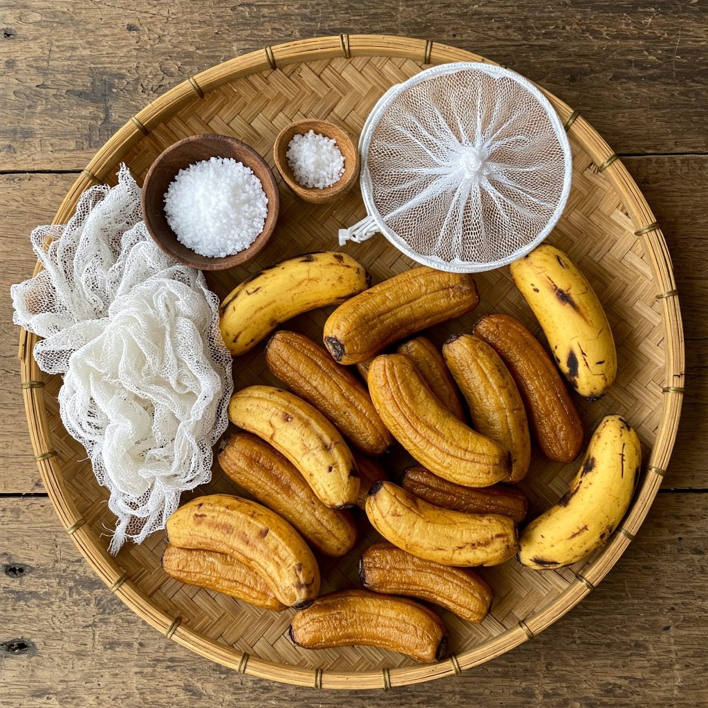 nguyên liệu làm chuối sấy dẻo 