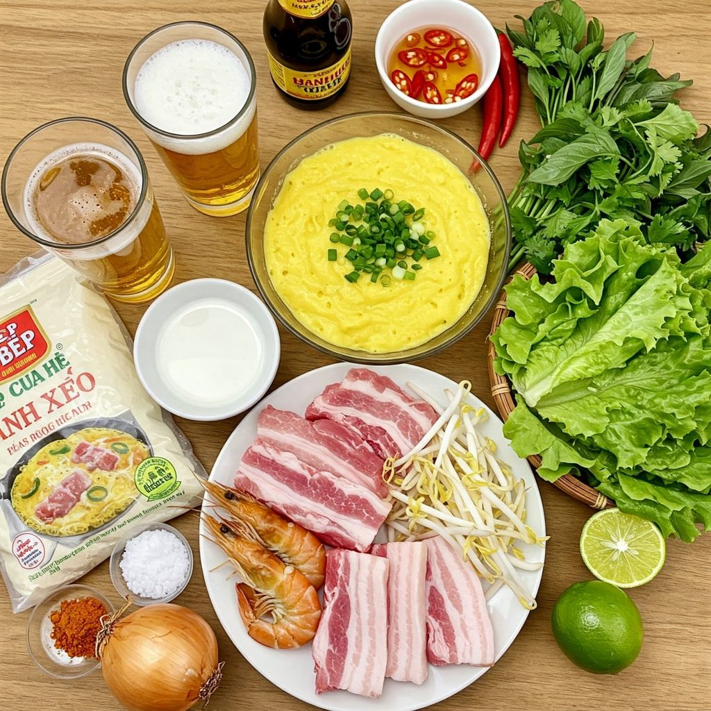 cách làm bánh xèo giòn ngon