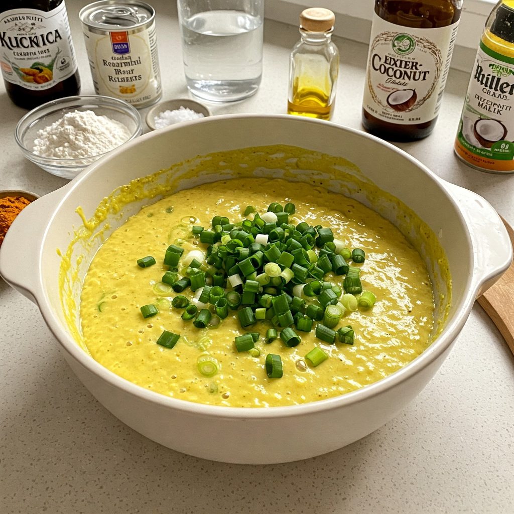 pha bột bánh xèo